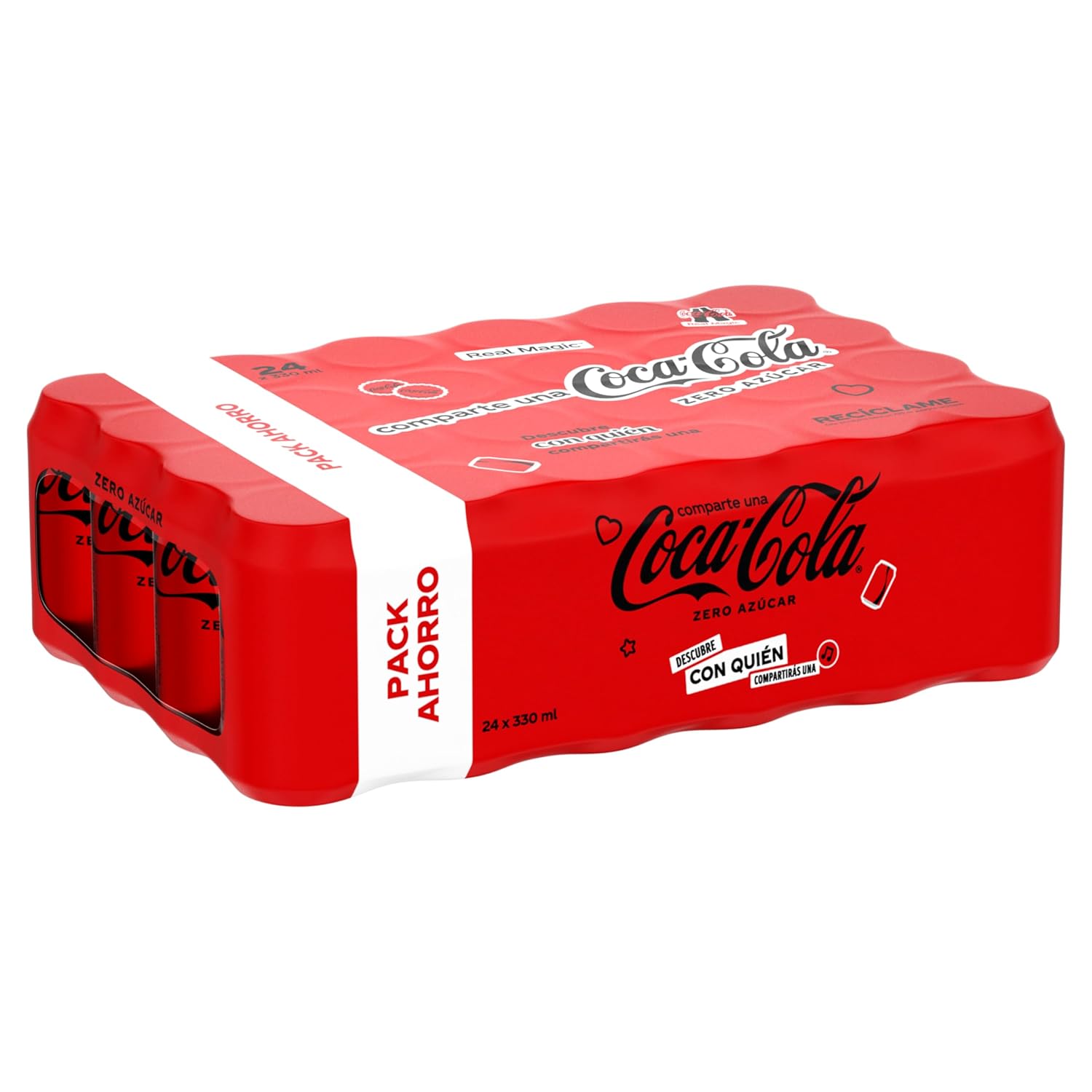 Coca-Cola Zero Sugar - Coke Soda No Sugar No Calories - Pack of 24 Cans 330ml