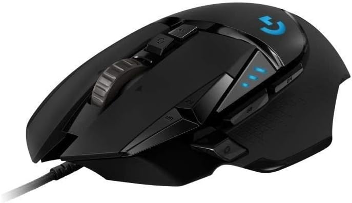 Logitech G502 HERO gaming mouse (with HERO sensor, RGB, 16,000 DPI, 11 programmable buttons, laptop and PC computer mouse, 5 customizable weights, balance tuning, EU packaging) black
