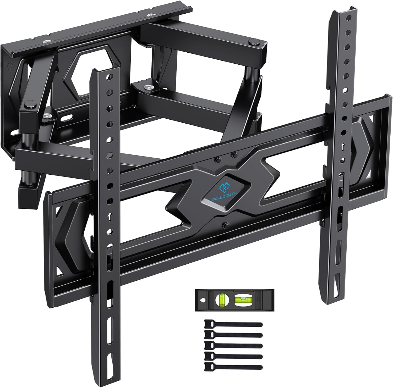 PERLESMITH TV Wall Mount, Swivelling Tilting TV Bracket for 26-70 Inch Flat & Curved TVs or Monitors up to 45 kg, Wall Mount TV Max. VESA 400 x 400 mm