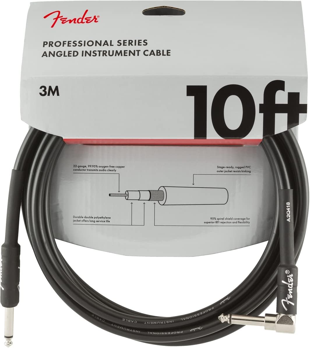 Fender Professional Series Cable 3 m Black Angled