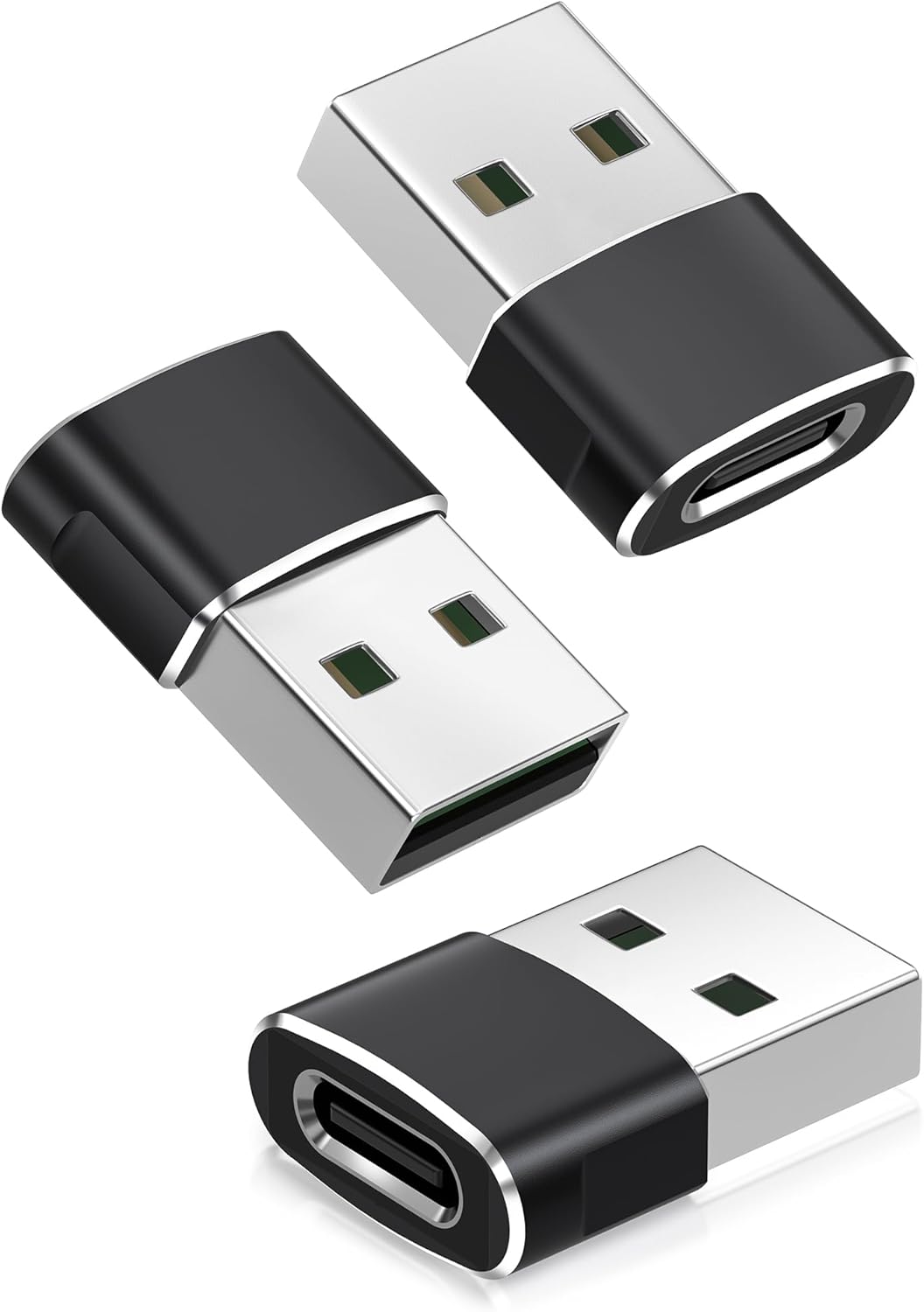 BASESAILOR USB to USB C Adapter,USBC Female to USB A Male Adapter,Type C Converter Charger for iPhone 17 Pro Max,16 15,Apple Watch iWatch S11 S10 SE,AirPods 3,iPad Mini Air,Samsung Galaxy S25,3 Pack