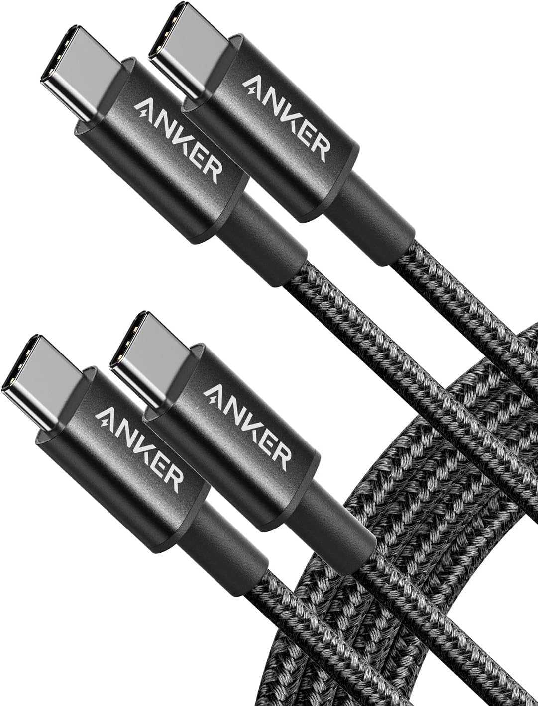 Anker USB C to USB C Charger Cable, New Nylon (6 ft, 2-Pack), 60W (3A) for iPhone 17/16/15, iPad Pro, Samsung Galaxy, MacBook Pro,and More