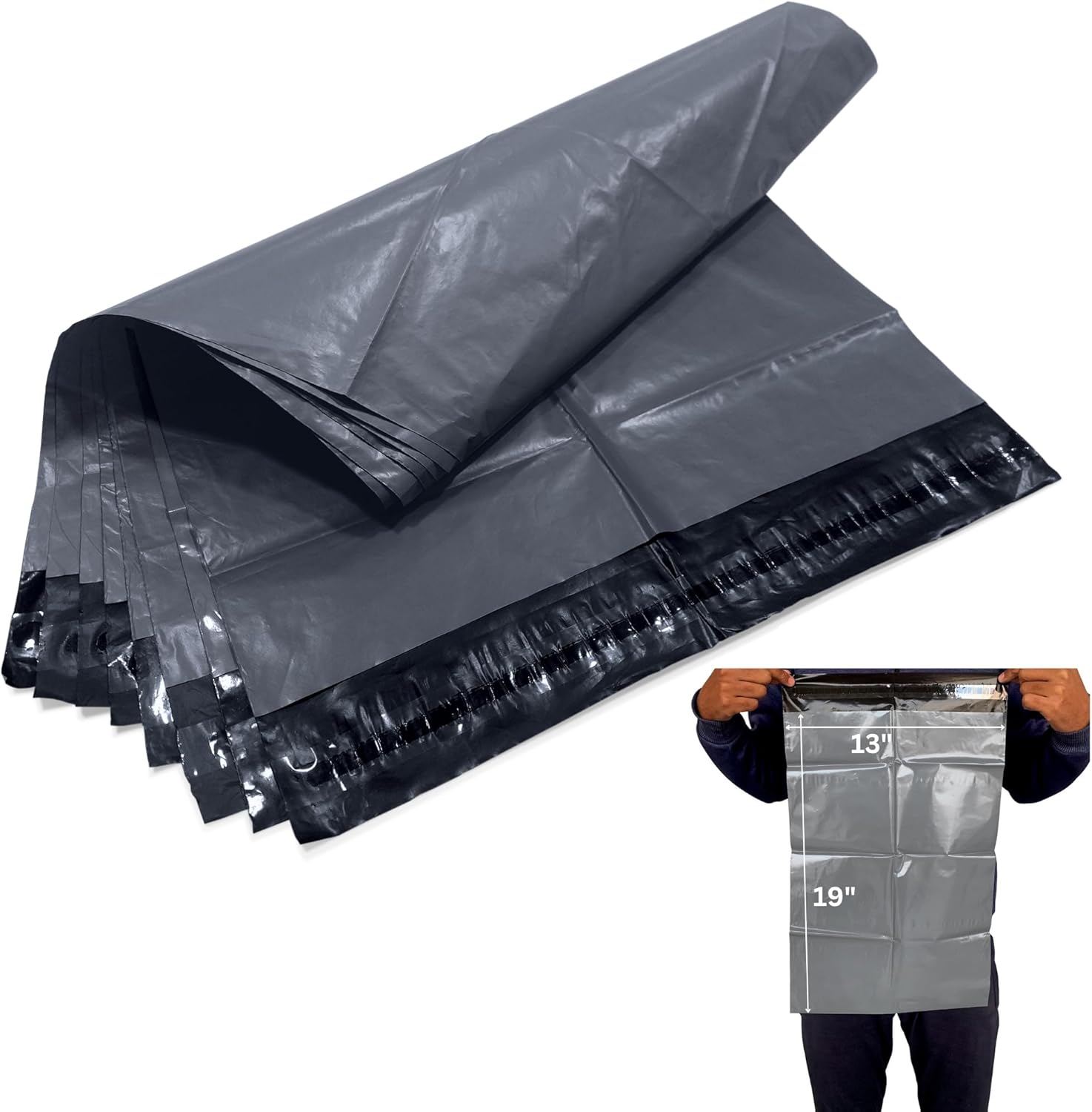 Pack of 10 Parcel Bags Grey 33 x 48 cm Mailing Bags 330 x 480 mm
