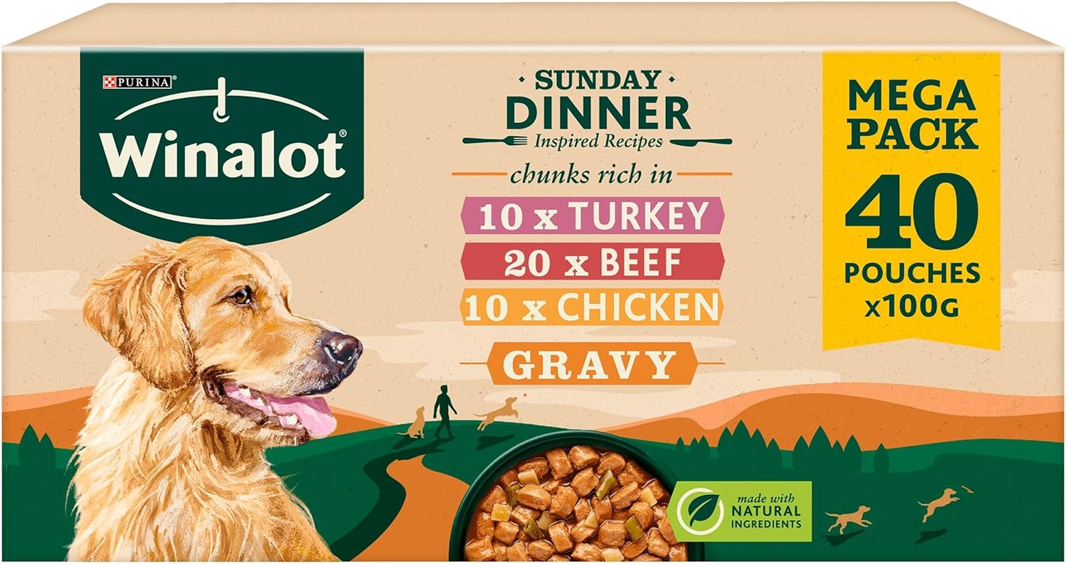 WINALOT Sunday Dinner Mixed in Sauce Wet Dog Food 40 x 100 g