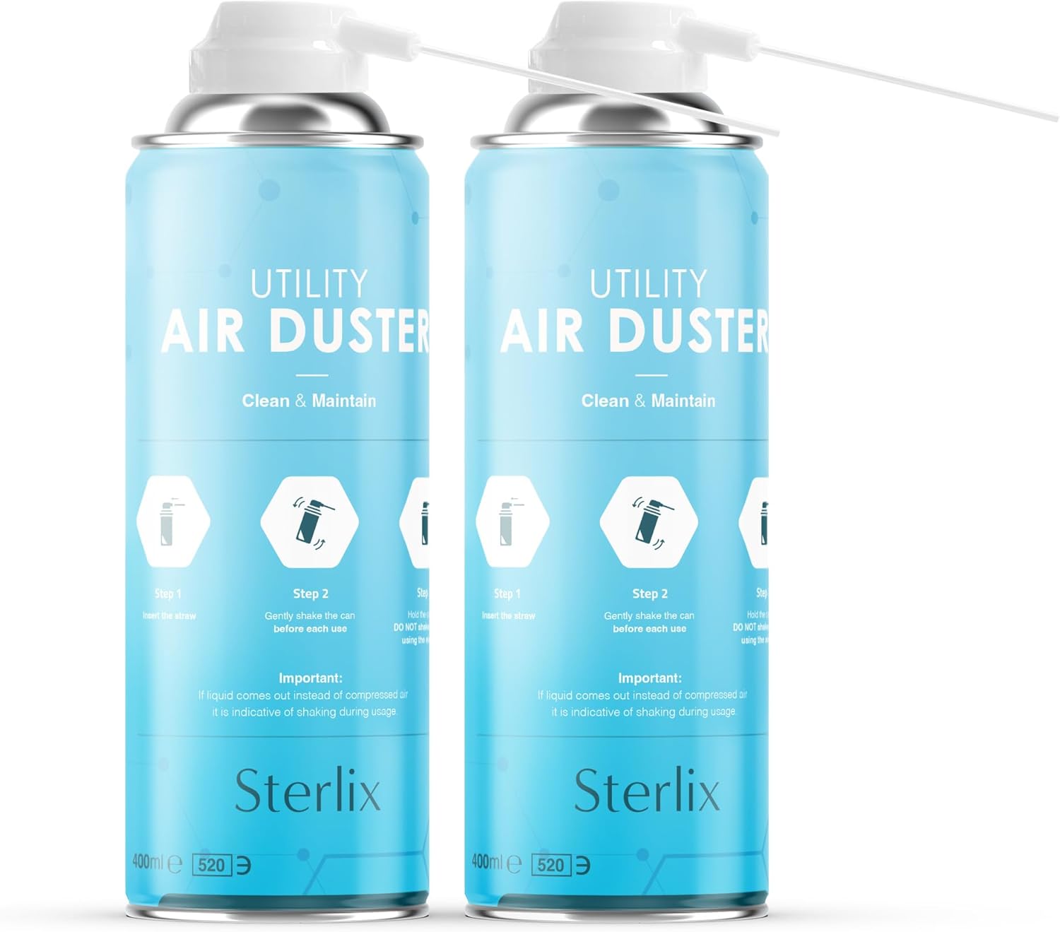 Air Duster Can 200 ml Compressed Air Spray Dust Cleaner PC Keyboard Electronics & Car Cleaner Dust & Dirt Keep Clean & Protected Professional Use with Extension Tube (2)