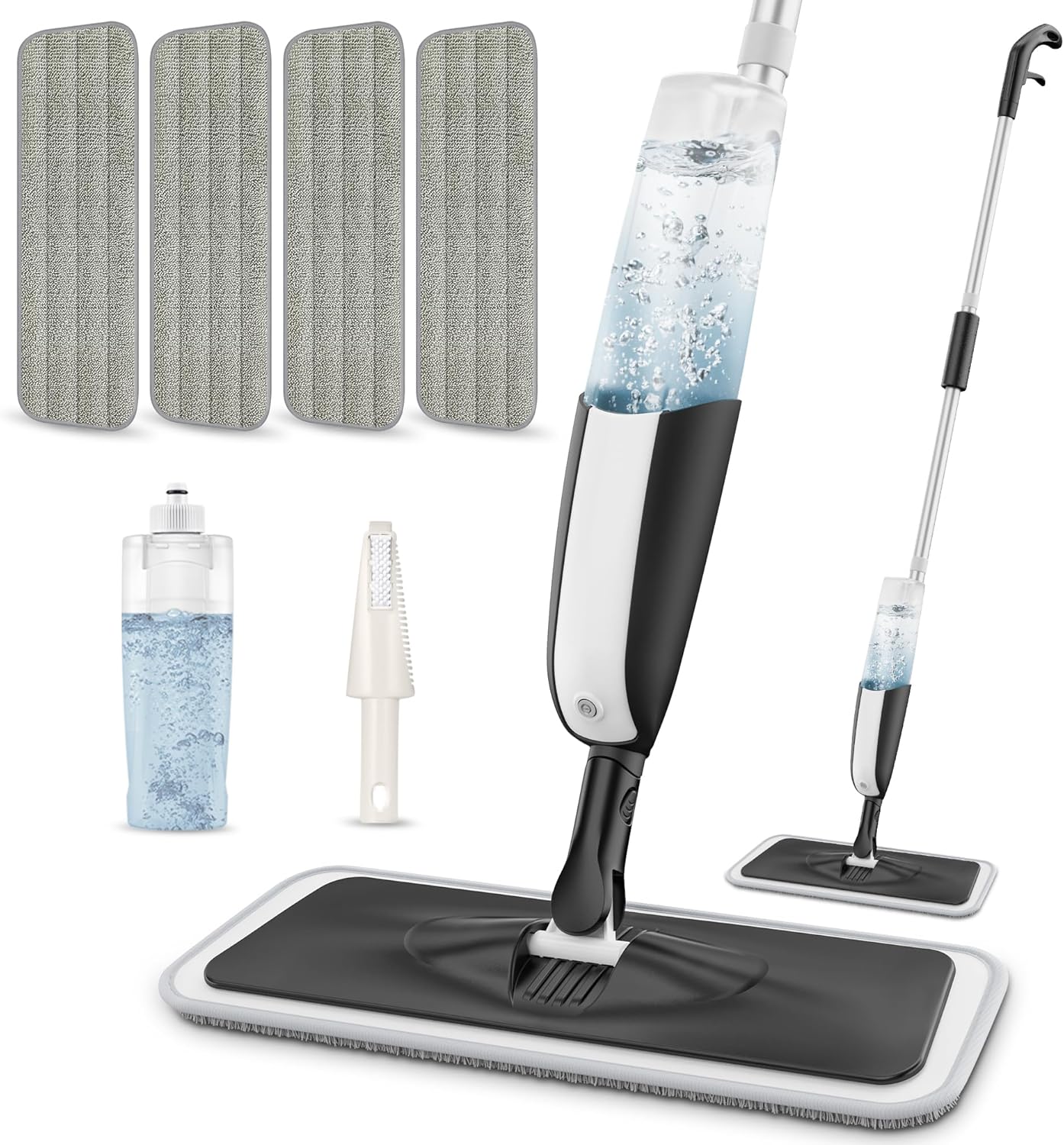 MANGOTIME Mop with Spray Function Spray Mop Floor Mop - MANGOTIME Mop with Spray Function Spray Mop Wet Mop Floor Mop with Water Tank and 4 Mop Pads for Cleaning Most Floor Types